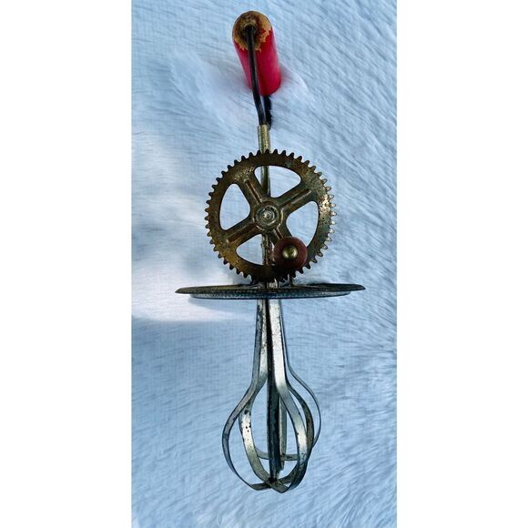 Vintage 4 pc Kitchen Utensils Hand Mixer-Cheese Grater-Fork-Wine Opener - Picture 4 of 8